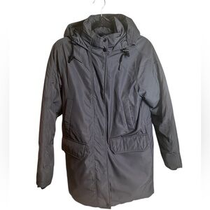 Everlane ReNew Charcoal Long Puffer Parka Jacket Coat winter insulated size XS